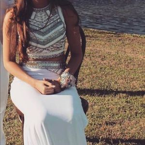 White two piece prom dress!